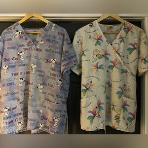 C-7  Peanuts Scrub Tops 2 pieces